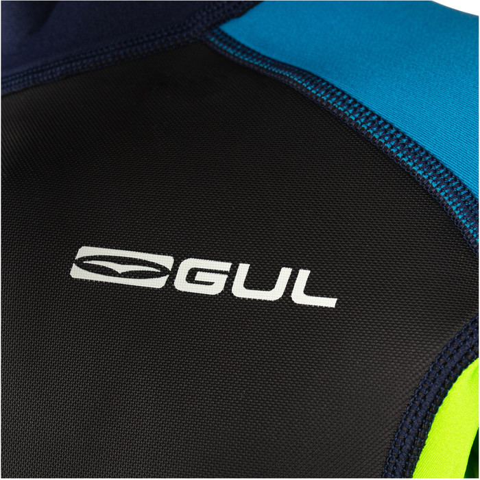 2024 Gul Junior Response 3/2mm Back Zip Shorty Wetsuit  RE3322-C1 - Navy / Lime